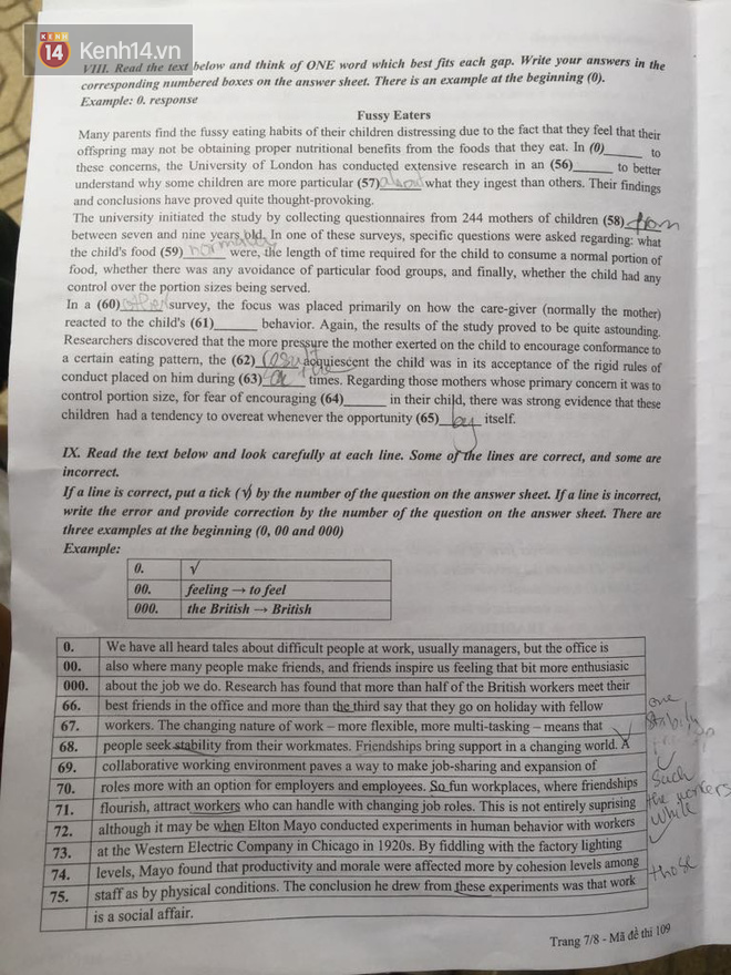 Đề thi môn tiếng Anh vào lớp 10 hệ chuyên trường Sư phạm: Đề vừa dài, vừa khó - Ảnh 7.