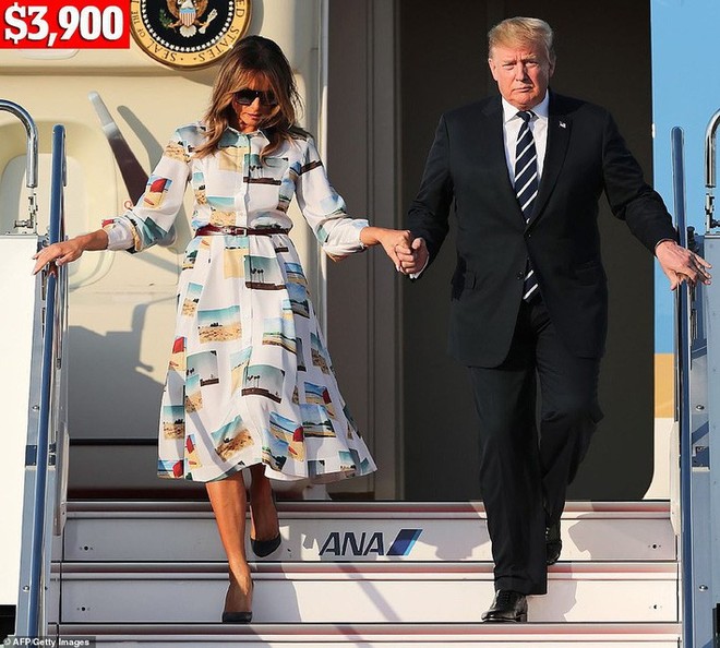 Bà Melania Trump chi gần nửa tỷ cho trang phục mặc trong chuyến thăm Nhật Bản 4 ngày, biến hóa từ sành điệu đến quý phái - Ảnh 2.