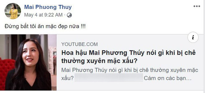 Quá mệt mỏi khi bị chê mặc xấu, Mai Phương Thúy chỉ xin “đừng bắt tôi mặc đẹp nữa” và Lý Nhã Kỳ đã có phản ứng bất ngờ - Ảnh 1.