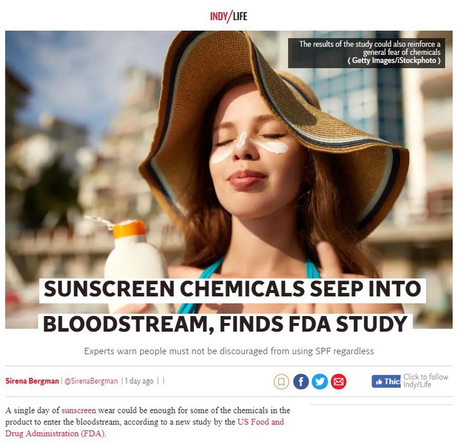 Nghiên cứu mới gây xôn xao từ FDA: Kem chống nắng có thể ngấm vào máu sau 1 ngày sử dụng, sự thật là gì? - Ảnh 1.