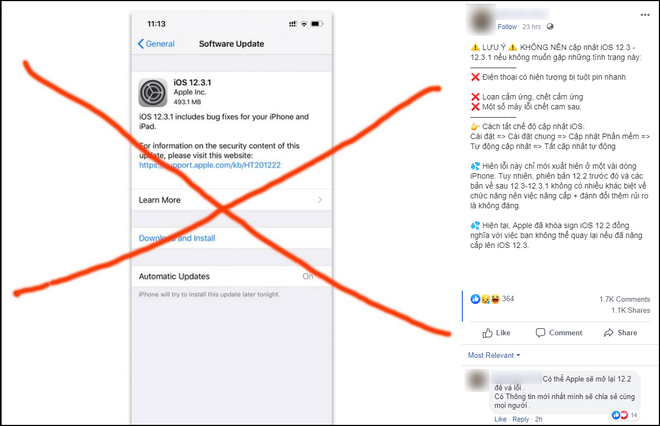 Tin đồn thất thiệt gây hoang mang Facebook Việt: iPhone tụt pin, chết camera, chết cảm ứng vì update iOS mới? - Ảnh 1.