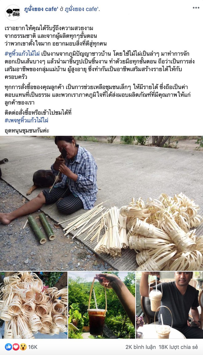 Xuất hiện quai xách ly bằng tre bảo vệ môi trường ở Thái Lan và ý nghĩa nhân văn không ngờ phía sau - Ảnh 1.