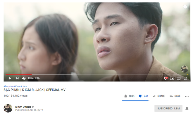 Jack vượt qua thành tích cũ của Sơn Tùng, chính thức có MV đạt 100 triệu views nhanh thứ hai trong lịch sử Vpop - Ảnh 1.