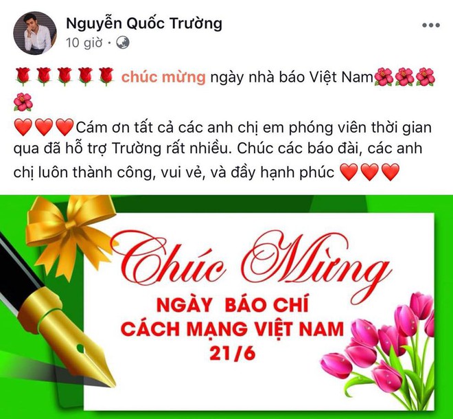 Làm sao để đánh dấu Ngày Báo chí Cách mạng Việt Nam một cách đặc biệt? Hãy cùng xem những hình ảnh của Sao Việt trong lễ chúc mừng ngày này. Họ đã gửi lời chúc tốt đẹp đến toàn thể những người làm báo nhằm góp phần xây dựng một báo chí chân thực, đáng tin cậy và đóng góp tích cực cho sự phát triển đất nước.