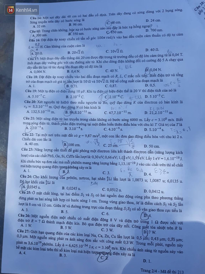 Đề thi môn Vật Lý THPT quốc gia 2019: Rất khó, nhiều thí sinh không làm được bài - Ảnh 3.