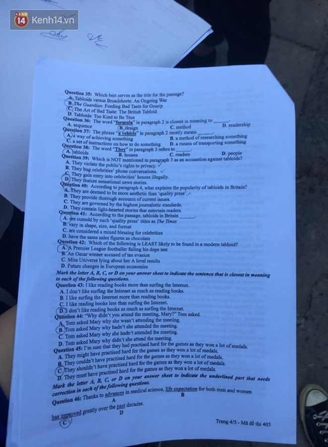 Đề thi môn Tiếng Anh THPT quốc gia 2019: Dễ bất ngờ, thí sinh nào cũng tự tin trên 7, 8 điểm! - Ảnh 5.