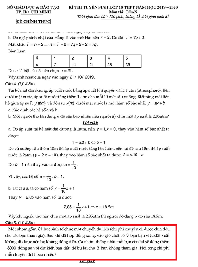 Đề Toán lớp 10 tại TPHCM được gõ lại nhưng thừa duy nhất một chữ khiến dân mạng hiểu nhầm - Ảnh 2.