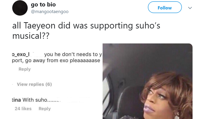 Khẩu chiến fan EXO và SNSD: Taeyeon bỗng bị netizen tấn công dữ dội chỉ vì làm điều này với mỹ nam Suho - Ảnh 6.