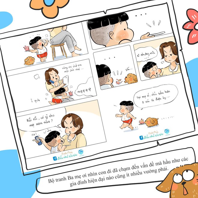 Bộ tranh &ldquo;Ba mẹ ơi nh&igrave;n con đi&rdquo;: B&eacute; sẽ ra sao khi bị chiếc điện thoại gi&agrave;nh lấy ba mẹ? - Ảnh 1.