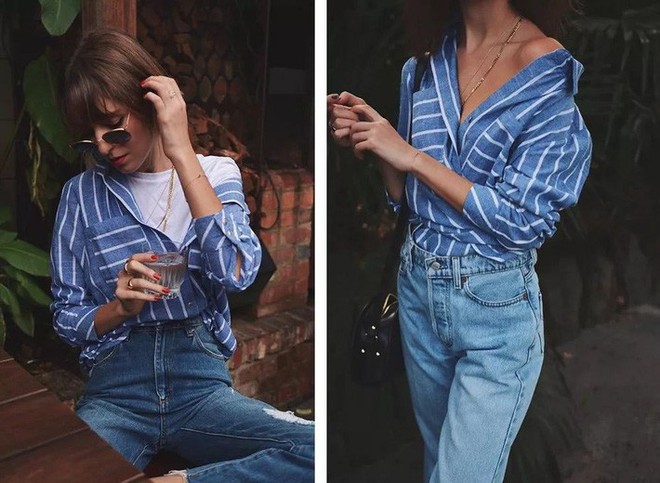 Sơmi + jeans: Những c&aacute;ch mix&match gi&uacute;p n&agrave;ng 30 c&acirc;n hết thảy mọi phong c&aacute;ch tr&ecirc;n đời - Ảnh 6.