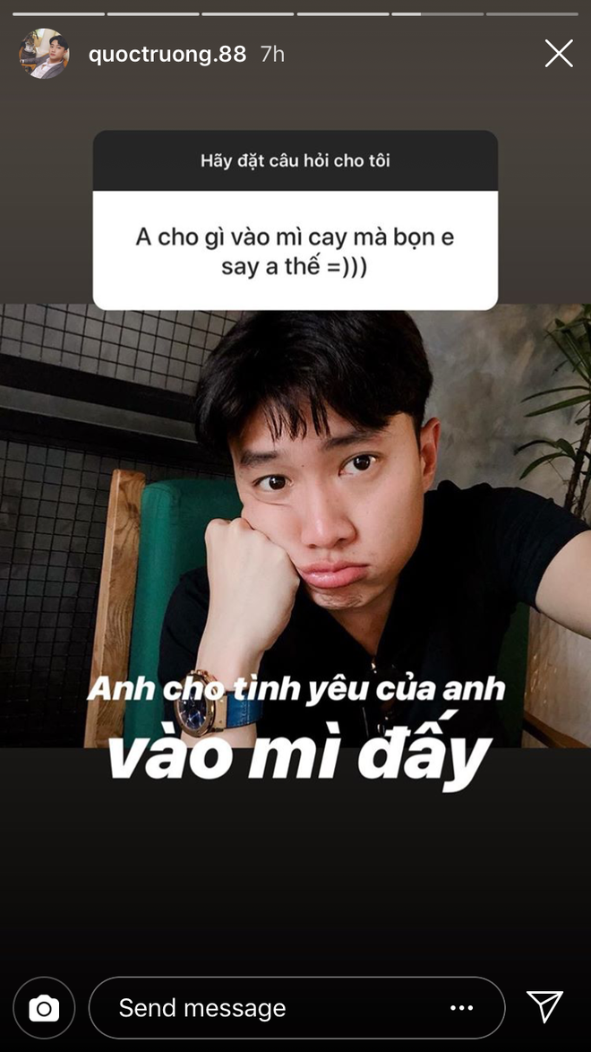 Tan chảy với câu trả lời của Quốc Trường (Về nhà đi con) khi fan hỏi anh cho gì vào mì cay mà em say quá dù biết đó chỉ là cú lừa - Ảnh 1.