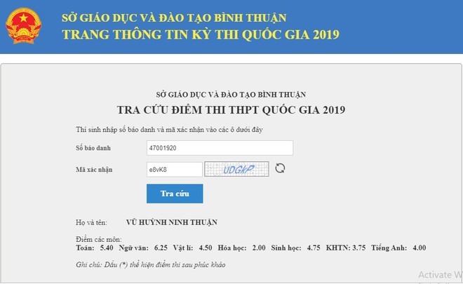 Thực hư Bình Thuận đã tra cứu được điểm thi THPT Quốc gia 2019? - Ảnh 2.