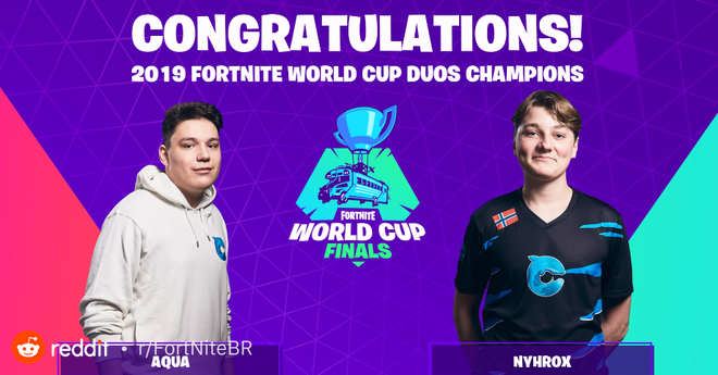 Chiến thắng chế độ Duos (đấu đ&ocirc;i) tại Fortnite World Cup, hai game thủ ẵm trọn 70 tỷ đồng tiền thưởng - Ảnh 1.
