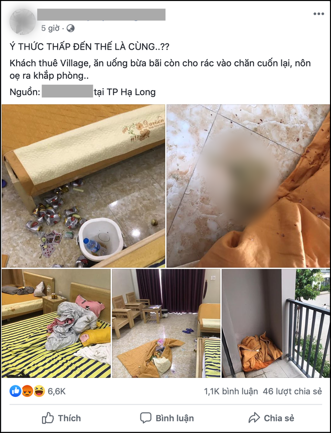 Kinh hoàng bãi chiến trường nhóm bạn trẻ để lại sau khi thuê villa nghỉ dưỡng: Nôn đầy sàn, rác thì gói giấu vào... chăn - Ảnh 1.