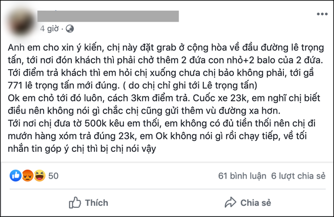 Tài xế GrabBike nhắc nên đặt điểm đến cụ thể hơn, nữ hành khách buông lời miệt thị gây phẫn nộ - Ảnh 1.