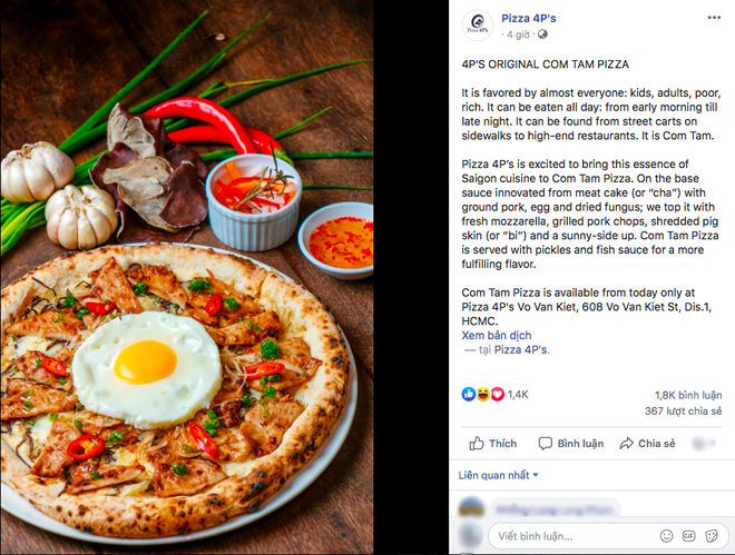 Sau phiên bản bún đậu mắm tôm, Pizza 4Ps một lần nữa khiến bà con suy nhược với pizza... cơm tấm sườn bì chả trứng!  - Ảnh 2.