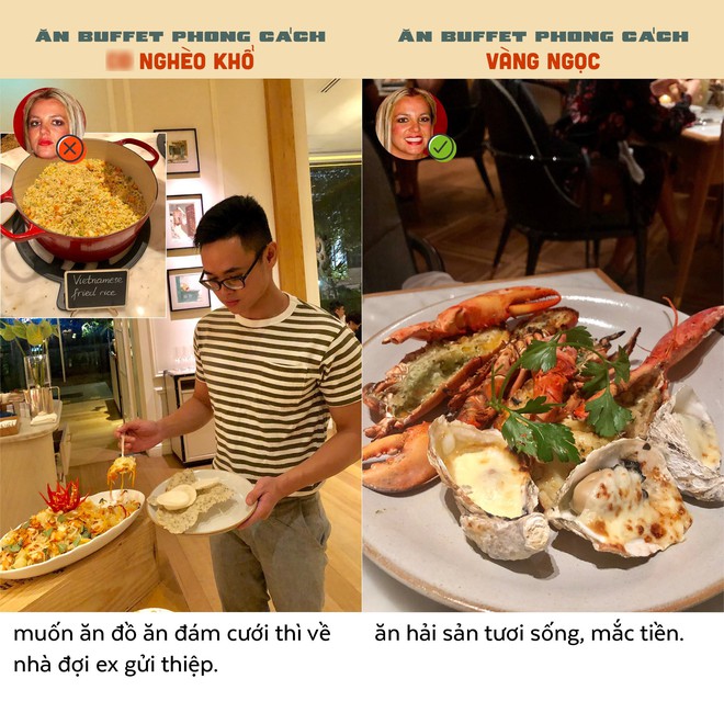 Chết cười với bộ ảnh ăn buffet phong cách vàng ngọc của Tạ Quốc Kỳ Nam, tưởng chỉ chọc cười nhưng nghĩ lại thấy đúng muôn phần - Ảnh 3.