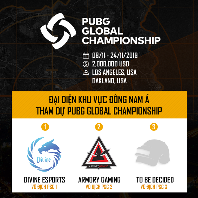 Divine Esports sẽ là cái tên đầu tiên của Việt Nam góp mặt tại giải đấu PUBG lớn nhất hành tinh PUBG GLOBAL CHAMPIONSHIP 2019 - Ảnh 1.