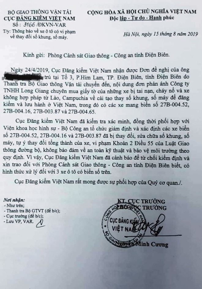  Ph&aacute;t hiện c&ocirc;ng ty c&oacute; xe kh&aacute;ch t&ocirc;ng chết 7 người sử dụng nhiều xe sửa số khung, số m&aacute;y  - Ảnh 2.