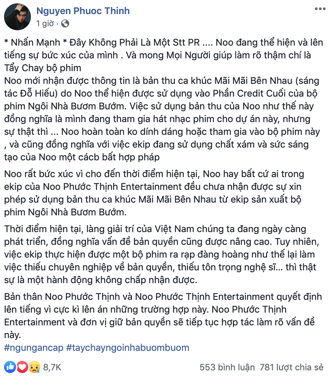 Sau Noo Phước Thịnh, đến lượt Đỗ Hiếu tố NSX phim Ngôi nhà bươm bướm: Phía đạo diễn nói họ không có quyền hạn giải quyết, tôi rất bức xúc - Ảnh 1.