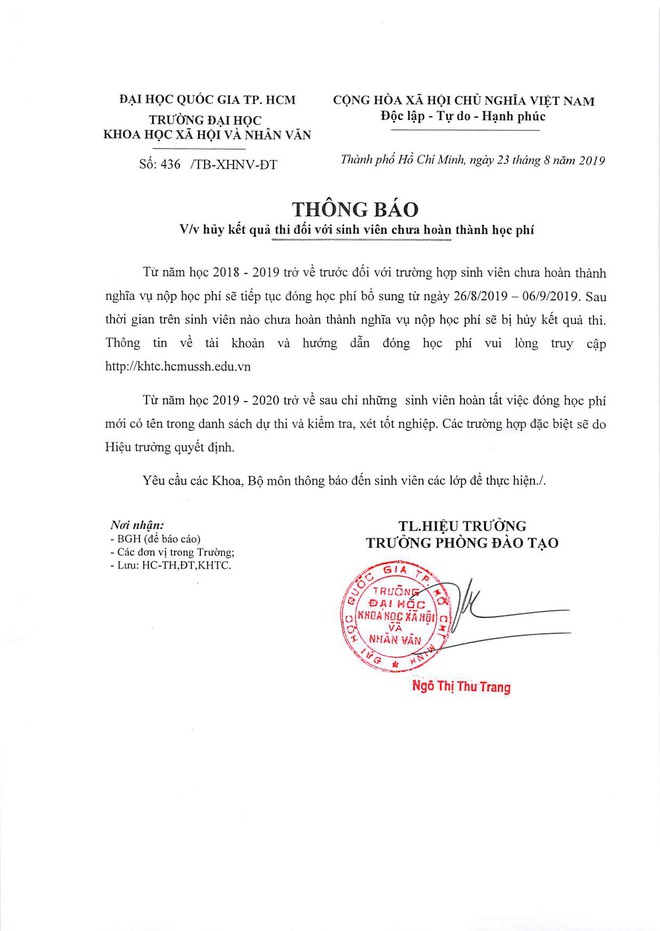 Tranh c&atilde;i chuyện trường huỷ kết quả thi do kh&ocirc;ng nộp học ph&iacute;: Nh&agrave; trường mạnh tay hay sinh vi&ecirc;n &yacute; thức k&eacute;m? - Ảnh 1.