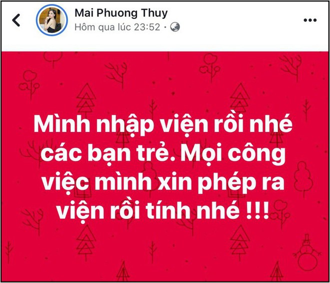 Thông báo phải nhập viện giữa đêm, Mai Phương Thúy khiến dàn sao Việt và khán giả lo lắng - Ảnh 1.