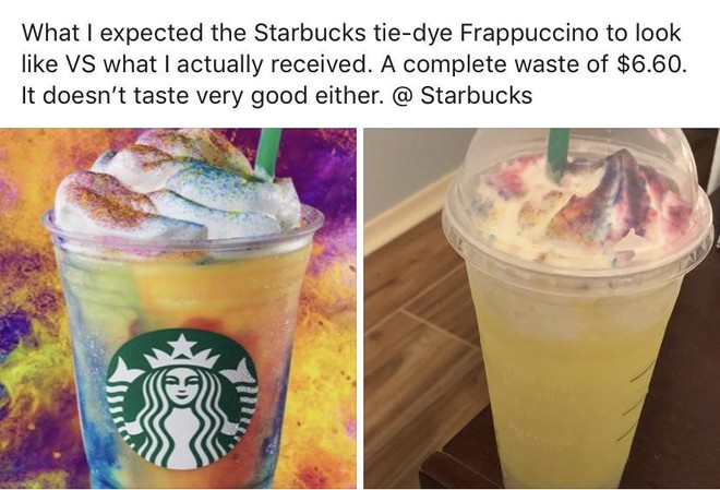 Bi hài món cà phê sống ảo của Starbucks: Quảng cáo đủ bảy sắc cầu vồng, về đến tay chỉ còn màu cỏ úa buồn héo hắt - Ảnh 5.