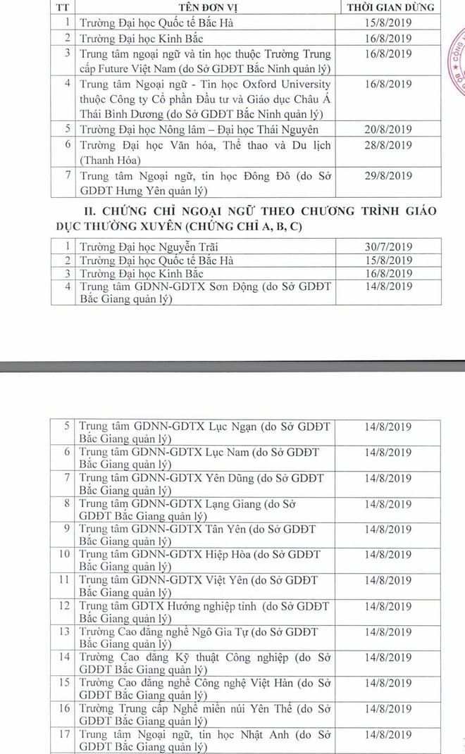 Gần 50 đơn vị phải dừng tổ chức thi cấp chứng chỉ ngoại ngữ, tin học - Ảnh 1.