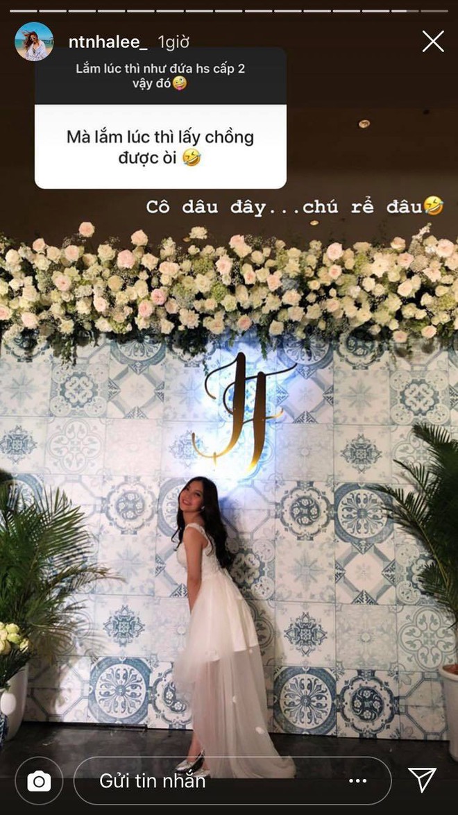 Nhật Lê - bạn gái Quang Hải diện váy trắng cực xinh, tự nhận là cô dâu và băn khoăn hỏi: Chú rể đâu - Ảnh 1.