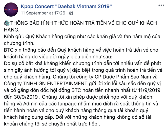 Hủy show có Ji Chang Wook được gần 1 tháng, BTC Daebak Concert gây hoang mang khi liên tục dời ngày hoàn tiền vé cho fan - Ảnh 4.