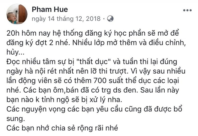 Ngó lơ thể dục, sinh viên trượt như sung rụng - Ảnh 2.