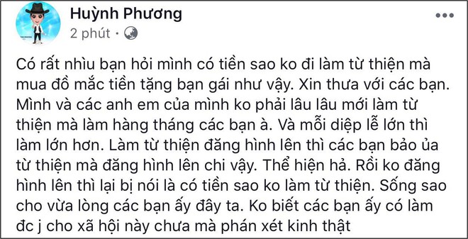 Bị nói vung tiền mua hàng hiệu tặng Sĩ Thanh, Huỳnh Phương đáp trả cực gắt nhưng ai cũng phải gật gù - Ảnh 1.