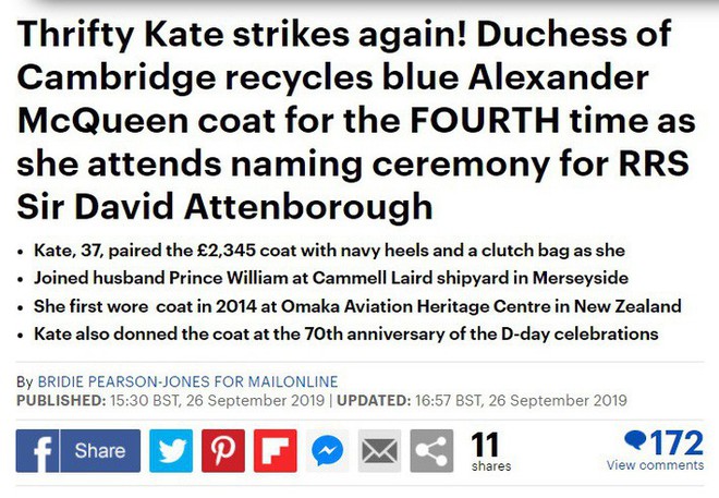 Tâng bốc quá đà công nương Kate Middleton khi mặc lại đồ cũ, báo Anh bị dân tình dập tơi tả - Ảnh 3.