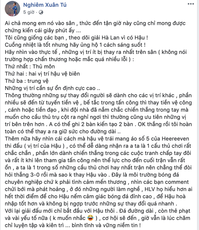 Đàn anh thân thiết của Văn Hậu khuyên fan bình tĩnh đợi: Đây là bóng đá chuyên nghiệp, không phải tình cảm mến thương - Ảnh 2.