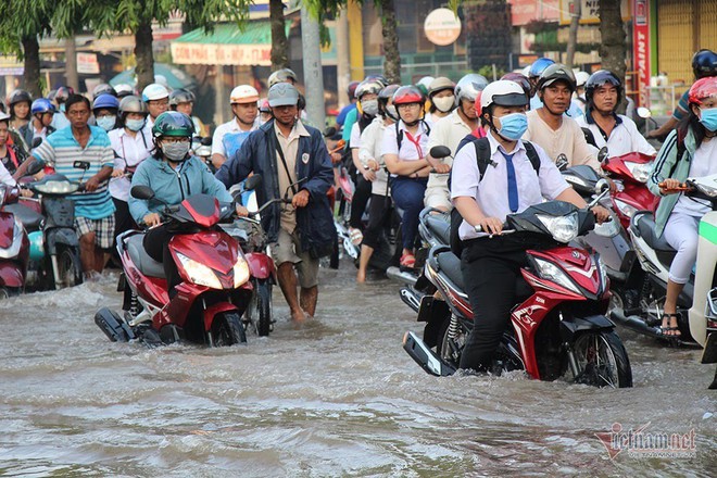 Đưa con đi học từ 5 rưỡi sáng, người Cần Thơ ngao ngán bơi trong biển nước - Ảnh 20.