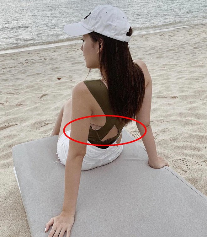 Chọn sai nội y, &Aacute; hậu Tường San lộ khoảnh khắc k&eacute;m đẹp khi ngồi ngắm biển  - Ảnh 1.