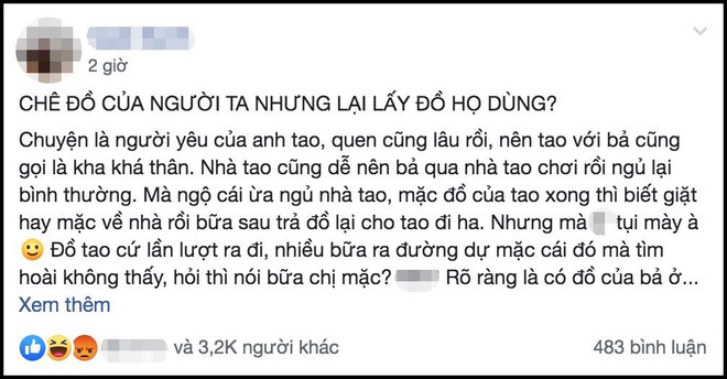 Cô gái bị bóc phốt qua đêm ở nhà bạn trai, mượn đồ của em gái người ta mặc rồi... lấy luôn: Tương lai làm dâu có vẻ sóng gió rồi đây! - Ảnh 1.