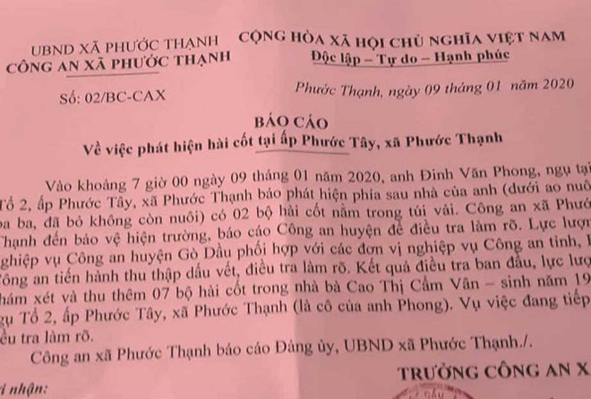 Phát hiện 9 bộ hài cốt ở Tây Ninh, Bộ Công an vào cuộc - Ảnh 1.