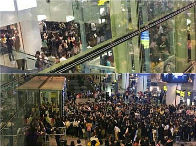 Báo chí và fan quốc tế sốc trước cảnh Sehun - Chanyeol (EXO) méo mó, bị bóp nghẹt vì biển fan đông nghẹt thở ở Nội Bài - Ảnh 5.
