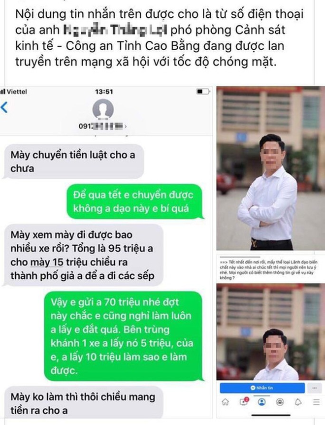  Xác minh thông tin Phó phòng Cảnh sát kinh tế Cao Bằng bị tố thu tiền bảo kê xe với số tiền lớn  - Ảnh 1.