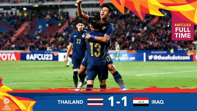 Xuất sắc cầm hòa Iraq, đội tuyển Thái Lan lần đầu tiên trong lịch sử vượt qua vòng bảng giải U23 châu Á - Ảnh 2.
