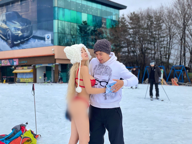 Dân mạng ném đá thẳng tay khi Ngân 98 diện bikini dưới tuyết -6 độ C ở Hàn, Lương Bằng Quang còn lấy hình ảnh câu view cho kênh Youtube - Ảnh 1.