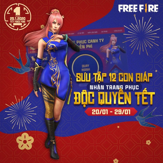 Free Fire: Hướng dẫn nhận trang phục Tết độc quyền và kim cương miễn phí từ sự kiện 12 con giáp! - Ảnh 1.