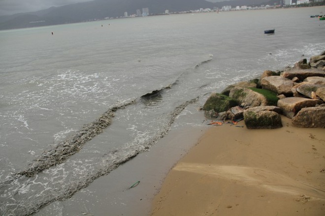 Phát hiện nguồn nước đen ngòm xả thải ra biển Bình Định - Ảnh 1.