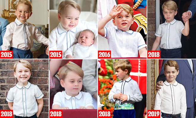 Soi lại hình cũ hình mới của Hoàng tử George, fan hí hửng phát hiện cậu bé chỉ mặc độc một kiểu áo trong các sự kiện trang trọng - Ảnh 2.