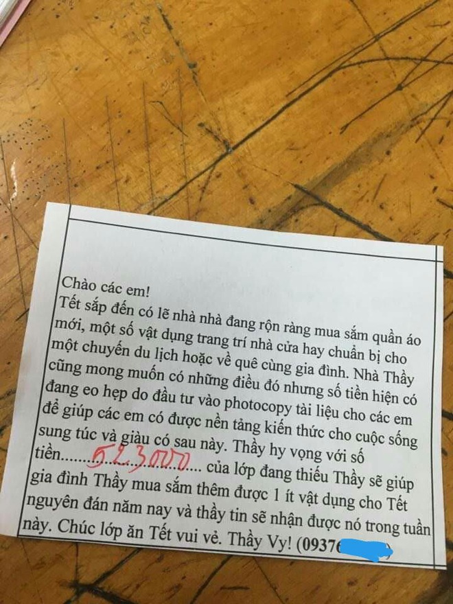 Tết đến mà học trò chưa chịu trả tiền photo, thầy giáo đưa ra tối hậu thư hài hước khiến ai đọc cũng phải chột dạ trả tiền ngay - Ảnh 1.