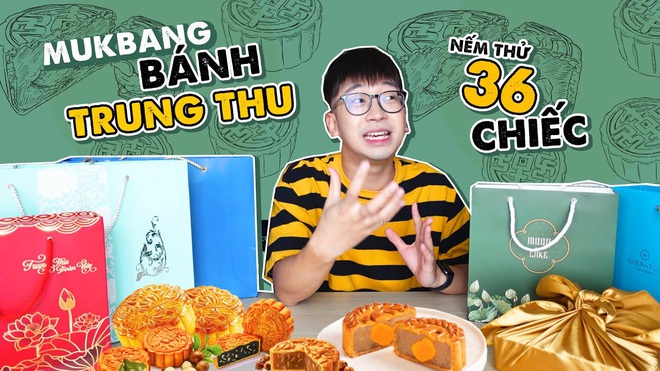 Có 1 vlogger mukbang tới 36 chiếc bánh Trung thu cùng lúc, Giang ơi và Dino Vũ cũng chưa vượt qua nổi con số này - Ảnh 3.