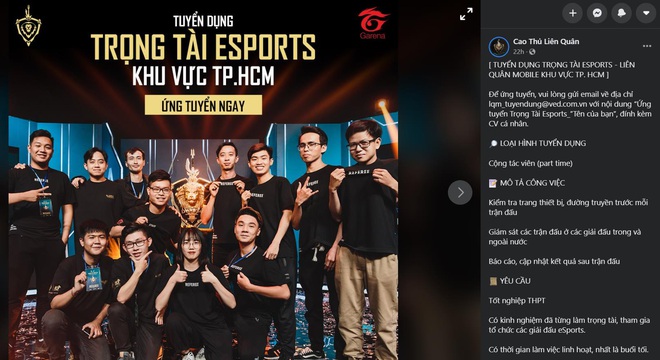 Li&ecirc;n Qu&acirc;n Mobile đăng tuyển trọng t&agrave;i cho giải đấu eSports, cộng đồng mạng &otilde;ng ẹo l&agrave;m gi&aacute; - Ảnh 3.