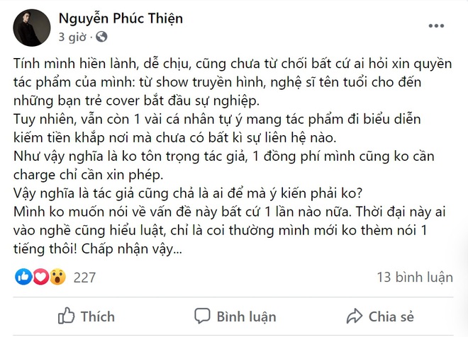 Cha đẻ hit Em Không Sai Chúng Ta Sai của Erik lên tiếng bức xúc về một vài cá nhân xài chùa những sáng tác của mình - Ảnh 1.