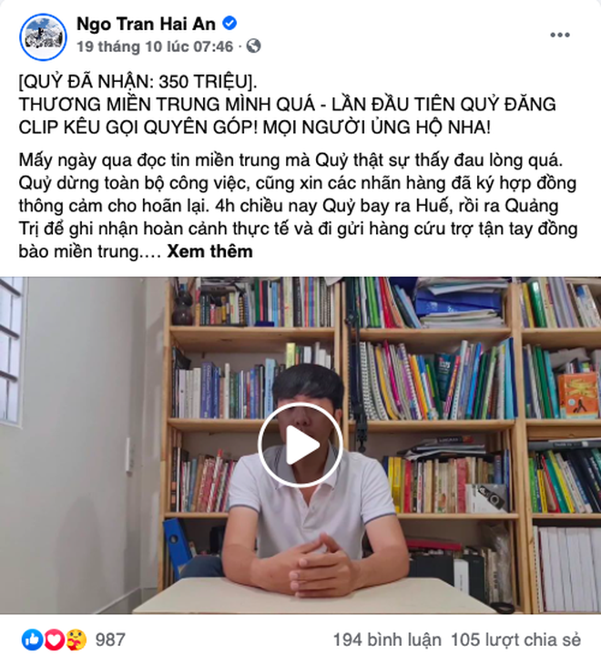 Cả “vũ trụ vlogger” cùng đồng lòng hướng về miền Trung: Khoai Lang Thang kêu gọi được 1,65 tỷ đồng, Bà Tân Vlog gửi thẳng 50 triệu ủng hộ - Ảnh 10.